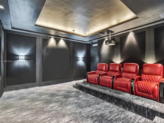 Home Theatre Room, Interior, Projection Screen, Recessed Lighting, Theatre Room