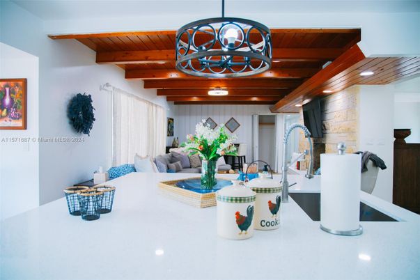 Interior, Living room, Recessed Lighting, Stone Walls, Wooden Beams, Wooden Ceilings