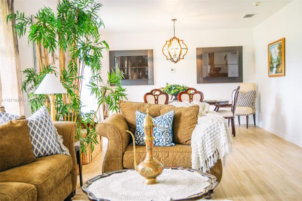 Dining room, Interior, Living room, Pendant Lights, Wood Texture Flooring