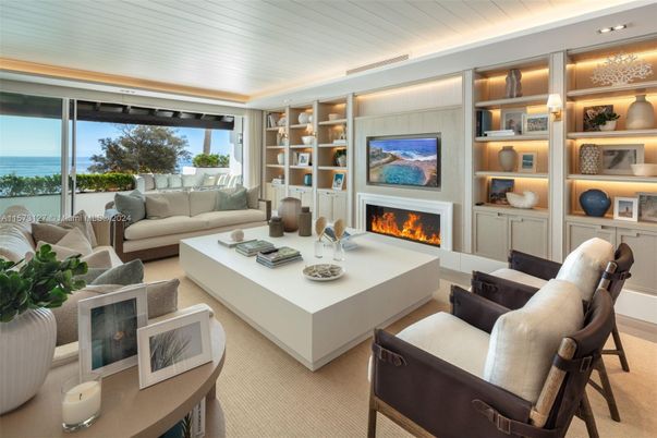 Fireplace, Interior, Living room, Recessed Lighting, Water