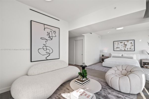Bedroom, Interior, Living room, Recessed Lighting, Wood Texture Flooring