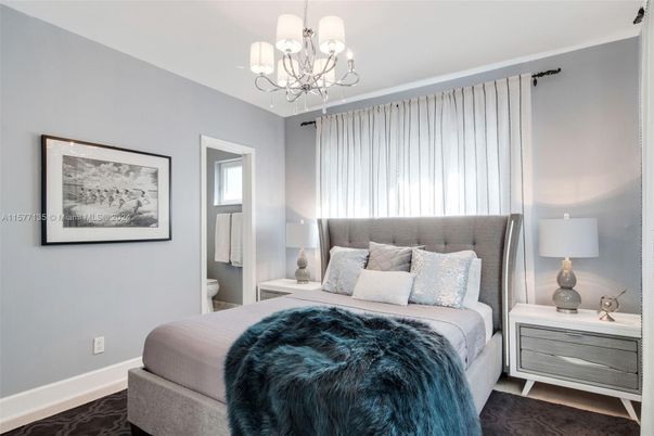 Bedroom, Chandelier, Interior