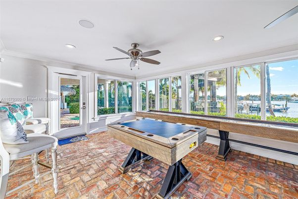 Billiard Table, Game Room, Interior, Recessed Lighting, Water