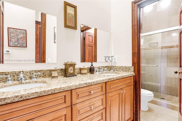 Bathroom, Dual Sink Vanities, Glass Shower, Interior