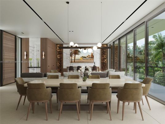 Dining room, Interior, Living room, Pendant Lights