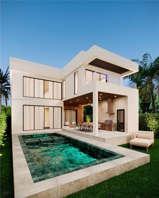 Exterior, Facade, Pool, Modern