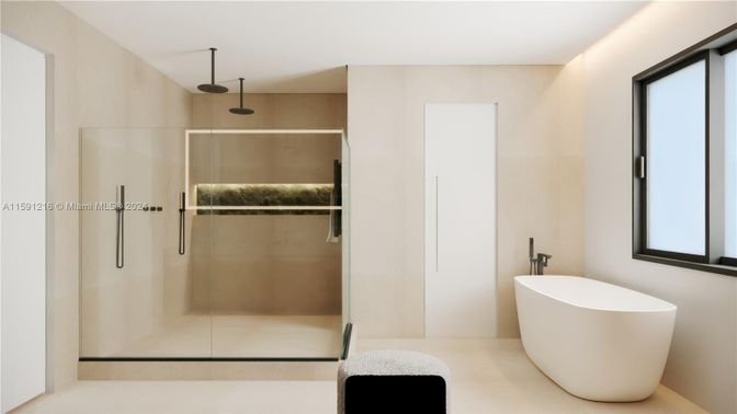 Bathroom, Free Standing Baths, Glass Shower, Interior