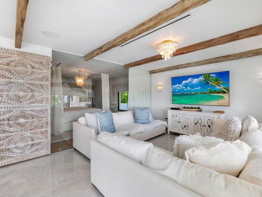 Chandelier, Interior, Living room, Wooden Beams