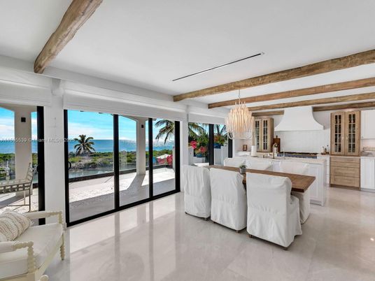 Chandelier, Dining room, Interior, Kitchen, Water, Wooden Beams