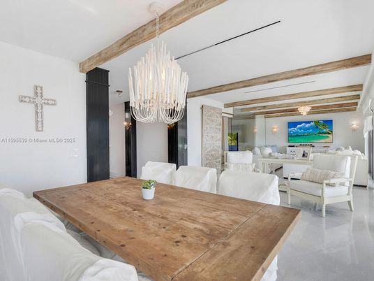 Chandelier, Dining room, Interior, Living room, Wooden Beams