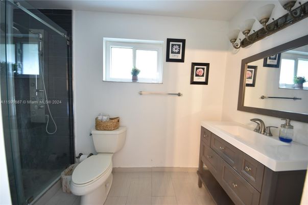 Bathroom, Glass Shower, Interior, Wood Texture Flooring