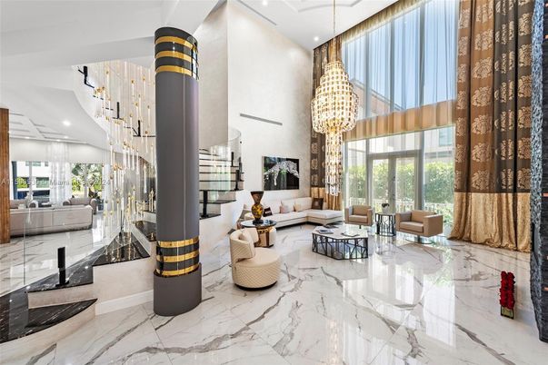 Chandelier, Interior, Living room, Marble, Recessed Lighting