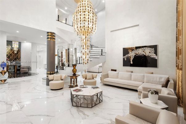 Chandelier, Interior, Living room, Marble, Recessed Lighting