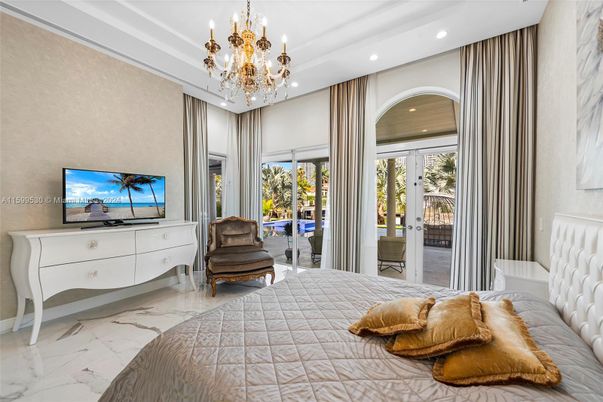 Bedroom, Chandelier, Interior, Marble, Recessed Lighting
