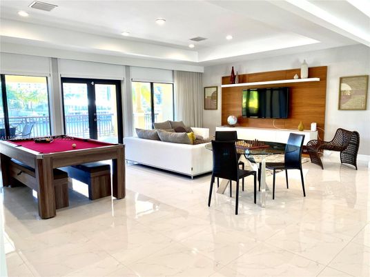 Billiard Table, Dining room, Game Room, Interior, Living room, Marble, Recessed Lighting