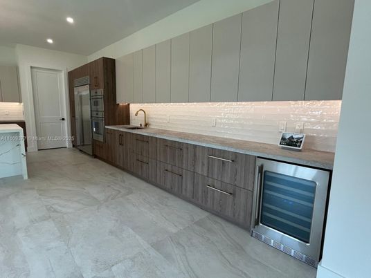 Interior, Kitchen, Marble, Recessed Lighting, Stainless Steel Appliances
