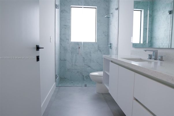 Bathroom, Glass Shower, Interior, Marble Walls