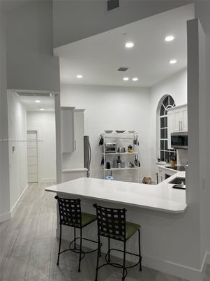 Interior, Kitchen, Recessed Lighting, Wood Texture Flooring