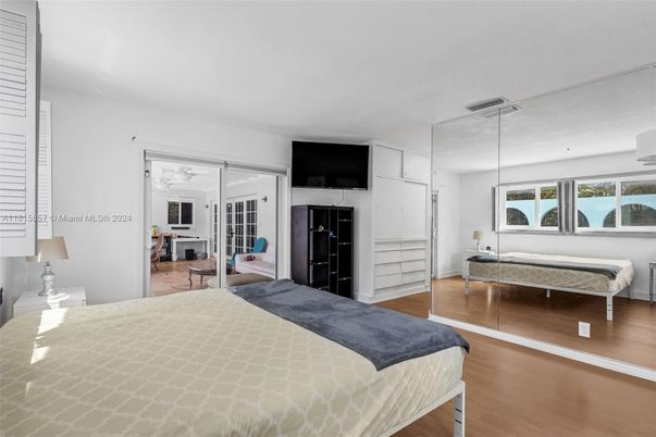 Bedroom, Fireplace, Interior, Wood Texture Flooring