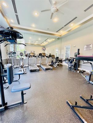 Fitness Equipment, Gym, Interior, Recessed Lighting