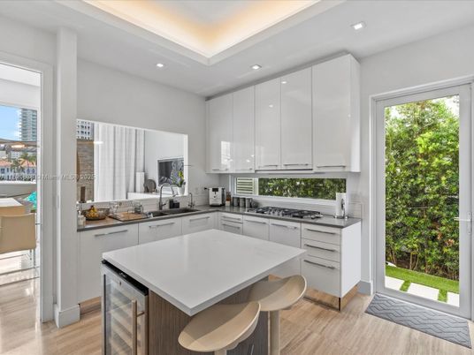 Interior, Kitchen, Recessed Lighting, Wood Texture Flooring
