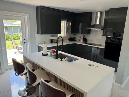 Interior, Kitchen, Marble, Recessed Lighting, Stainless Steel Appliances