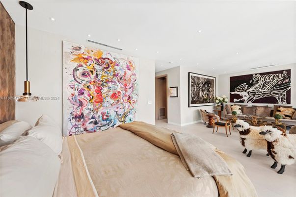Bedroom, Fireplace, Interior, Living room, Recessed Lighting