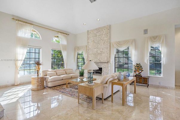 Fireplace, Interior, Living room, Recessed Lighting, Stone Walls