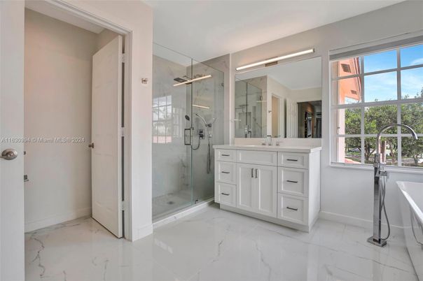 Bathroom, Glass Shower, Interior, Marble, Marble Walls
