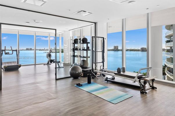 Fitness Equipment, Interior, Recessed Lighting, Water, Wood Texture Flooring