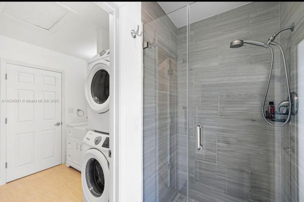 Bathroom, Glass Shower, Interior, Utility Closets, Washer