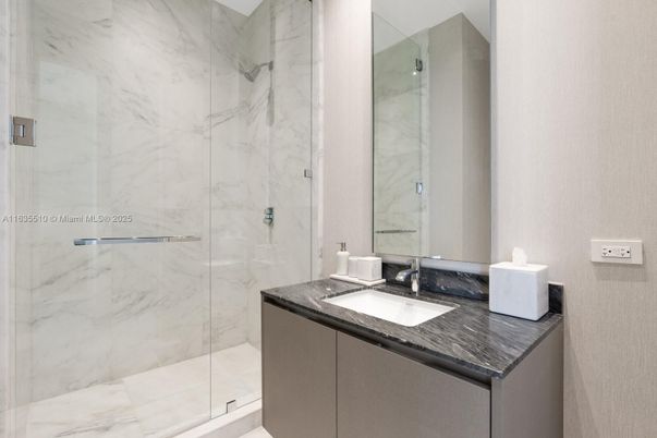 Bathroom, Glass Shower, Interior, Marble Walls