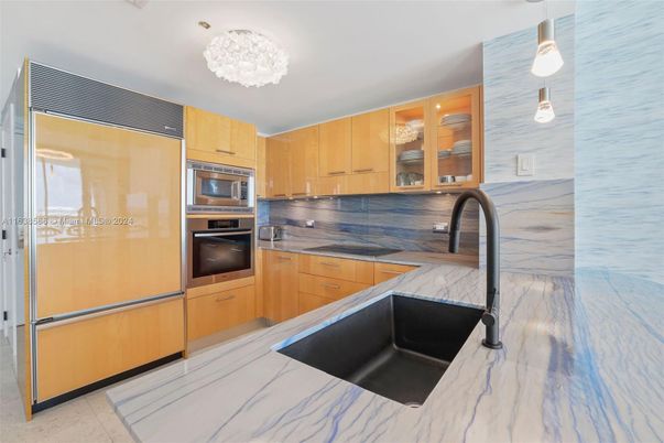 Chandelier, Interior, Kitchen, Stainless Steel Appliances