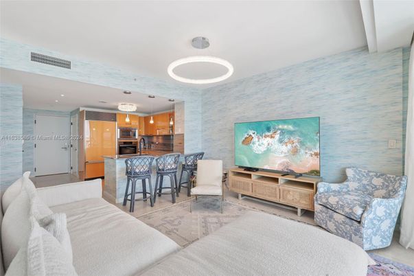 Interior, Kitchen, Living room, Pendant Lights, Stainless Steel Appliances