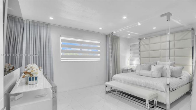 Bedroom, Interior, Marble, Recessed Lighting