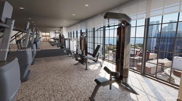 Fitness Equipment, Gym, Interior, Recessed Lighting, Water