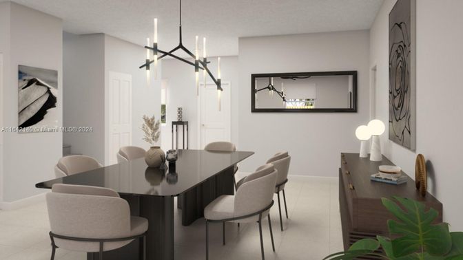 Dining room, Interior, Pendant Lights