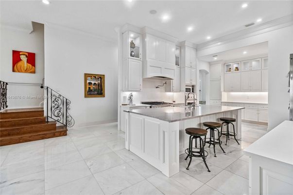Interior, Kitchen, Marble, Recessed Lighting, Stainless Steel Appliances