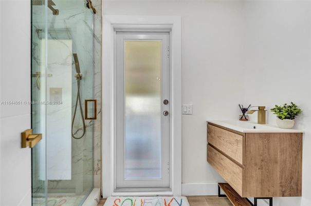 Bathroom, Glass Shower, Interior, Marble Walls