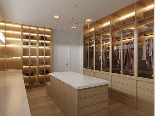 Interior, Pendant Lights, Walk-in Closets, Wood Texture Flooring