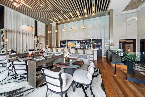 Dining room, Interior, Living room, Pendant Lights, Wood Texture Flooring