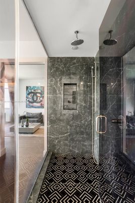 Bathroom, Glass Shower, Interior, Marble Walls