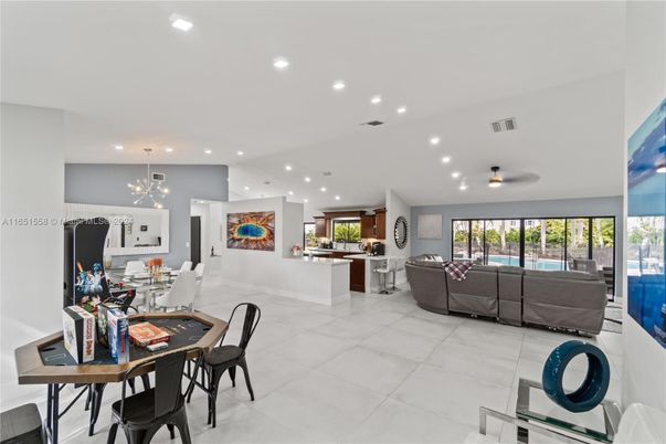 Dining room, Interior, Kitchen, Living room, Pendant Lights, Recessed Lighting