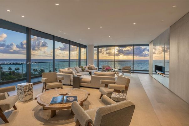 Fireplace, Interior, Living room, Recessed Lighting, Water, Wood Texture Flooring