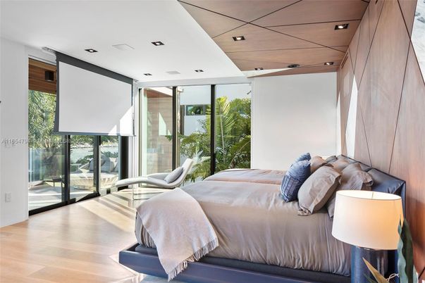 Bedroom, Interior, Recessed Lighting, Wooden Ceilings, Wood Texture Flooring