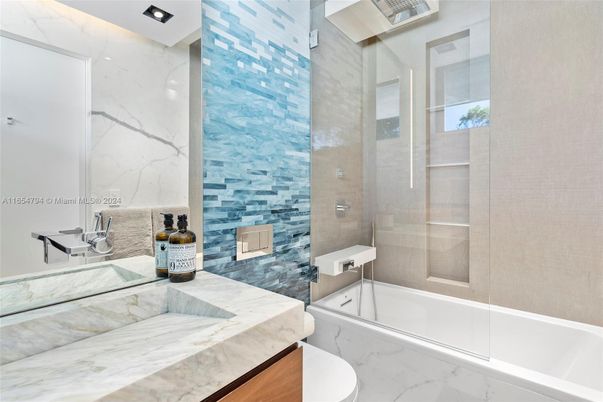 Bathroom, Glass Shower, Interior, Marble Walls