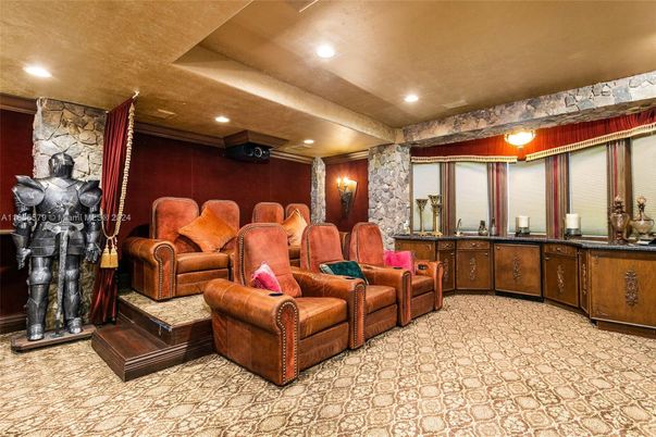 Home Theatre Room, Interior, Projection Screen, Recessed Lighting, Theatre Room