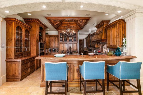 Chandelier, Interior, Kitchen, Recessed Lighting, Wooden Beams