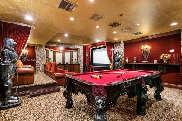 Billiard Table, Game Room, Interior, Projection Screen, Recessed Lighting, Theatre Room