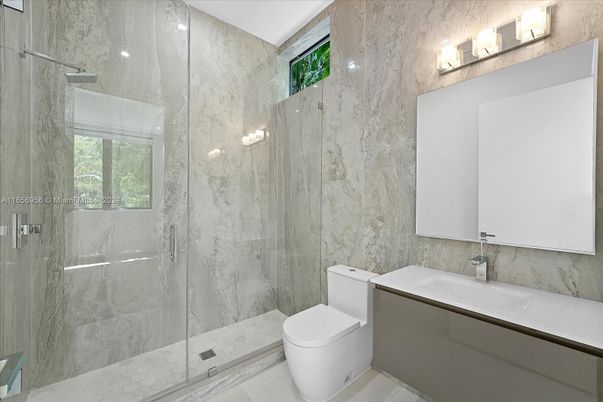Bathroom, Glass Shower, Interior, Marble Walls